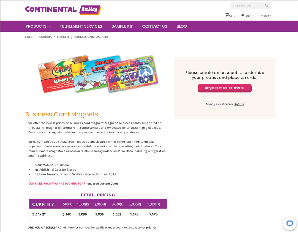 Continental BizMag offers instant pricing on wholesale printing